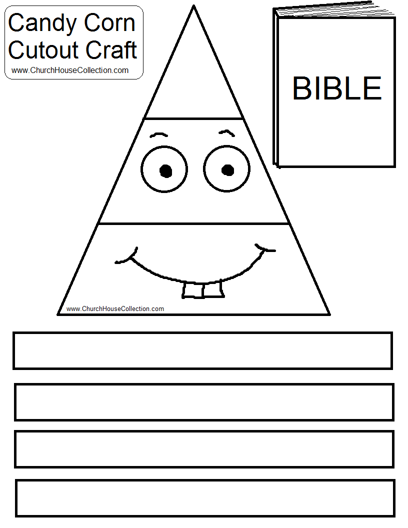 Candy Corn Loves To Read His Bible Cutout Craft